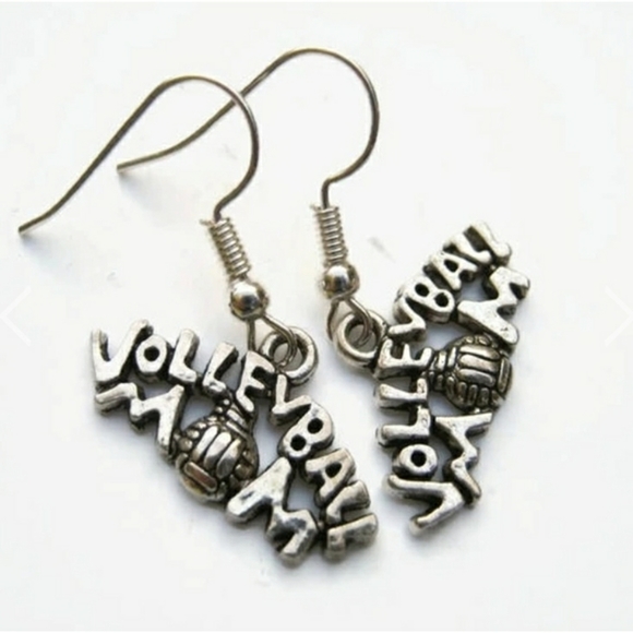 Volleyball mom earrings bat I love sports net - Picture 1 of 1